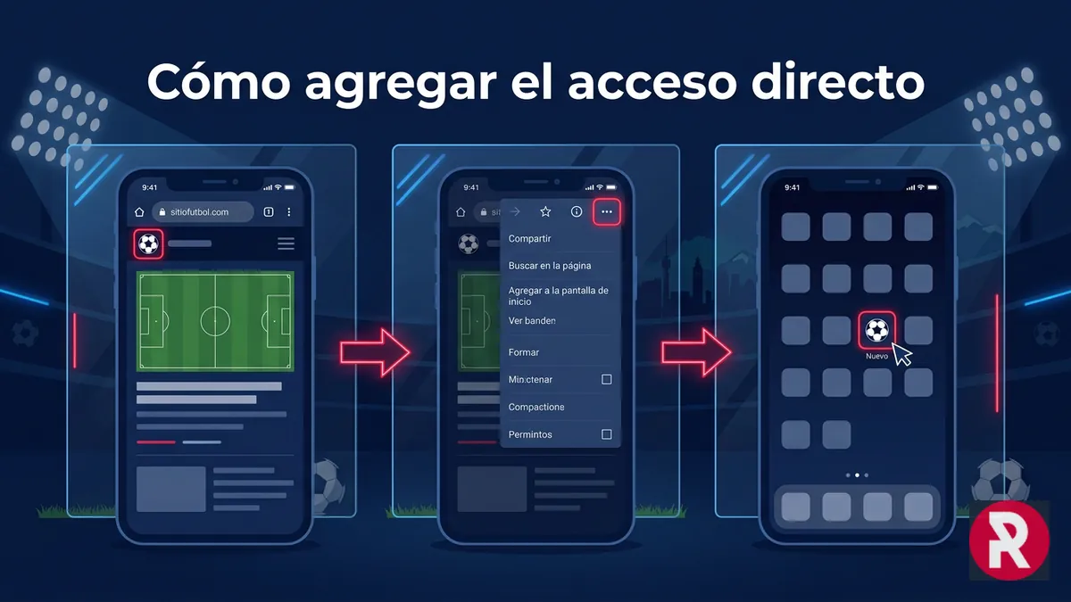 Pasos en el celular para agregar un acceso directo de Rabona en Android o iPhone en Chile